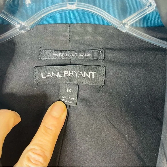 Lane Bryant black blue pink floral velvet button office blazer 18 - Picture 4 of 6